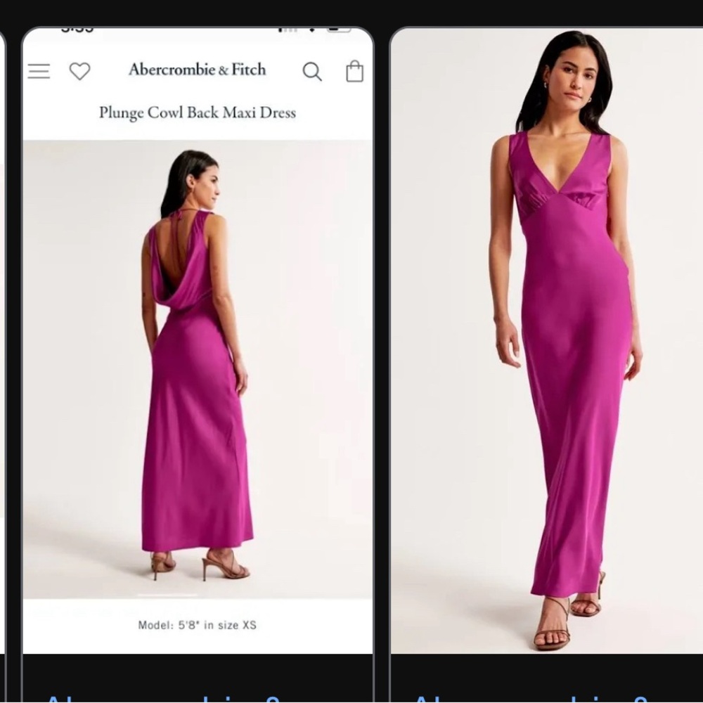A&F Plunge Cowl Back Midi Dress